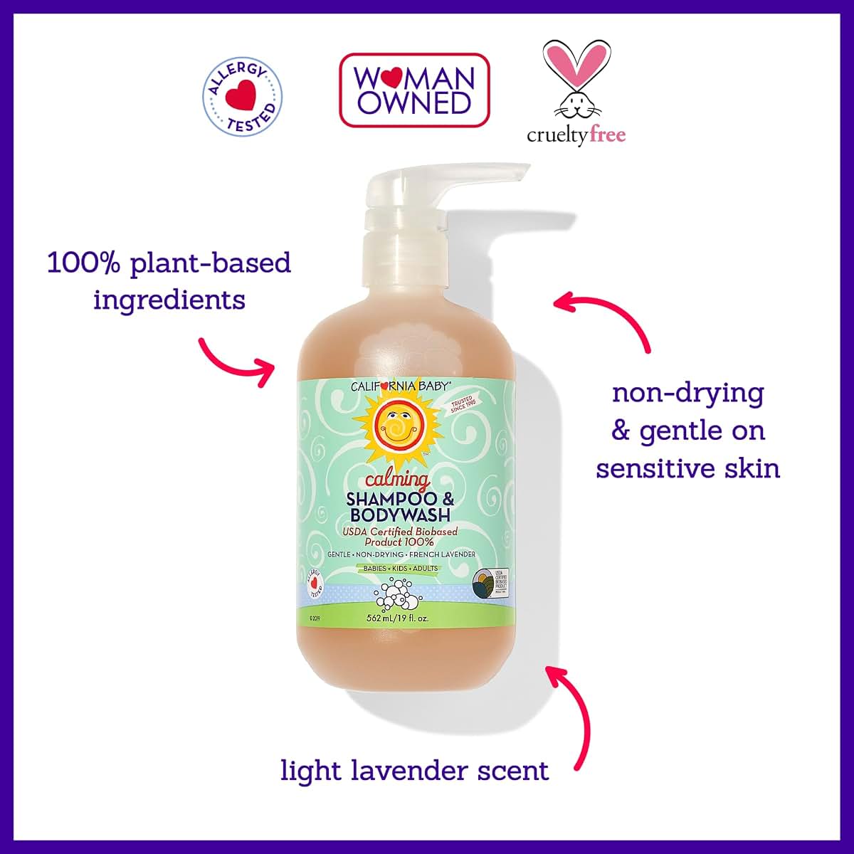 California Baby Calming Shampoo & Body Wash Duo for Sensitive Skin