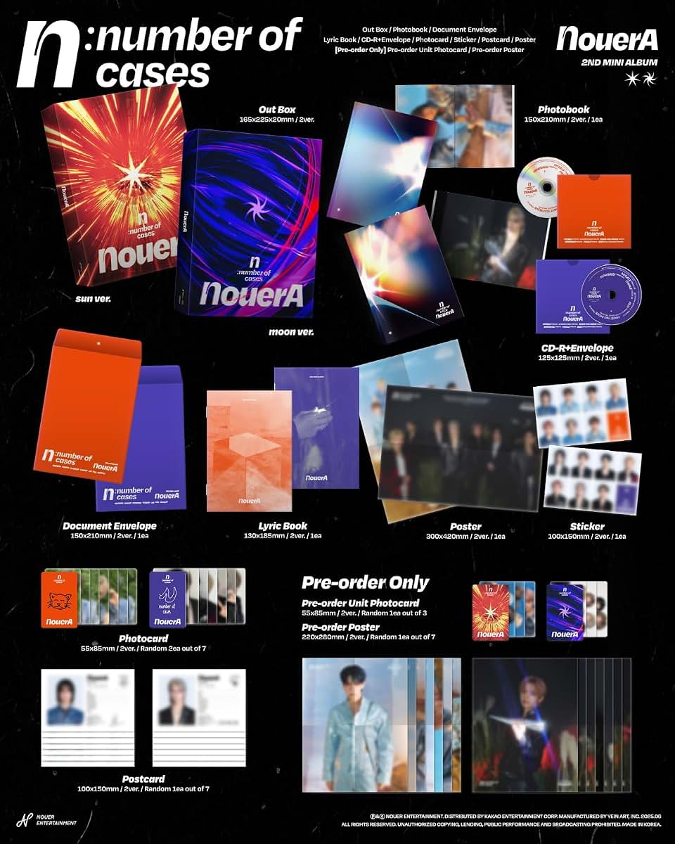 NouerA 2nd Mini Album n: Number of Cases CD + Pre-Order Gift 2 Versions Set