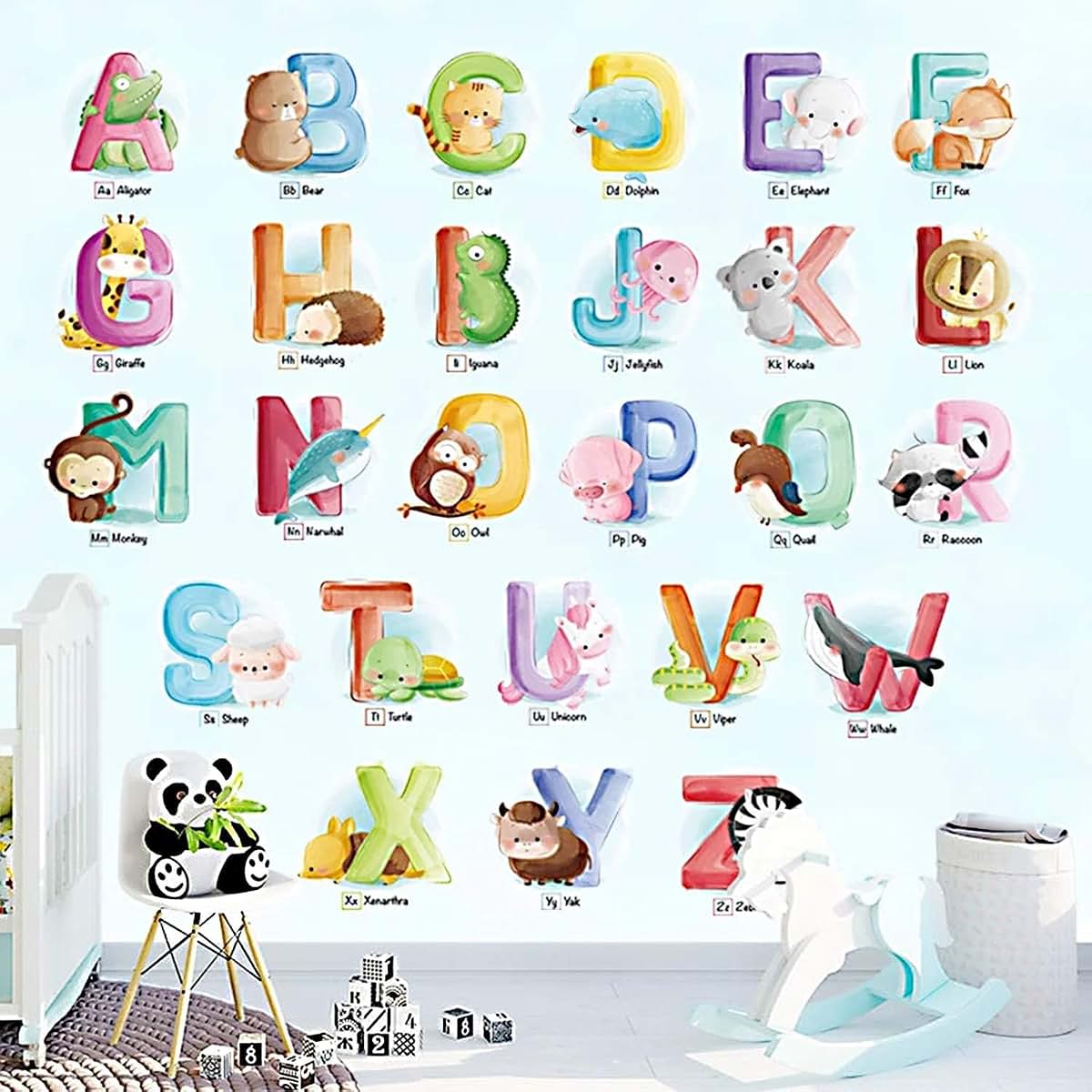 BabyOneStop Alphabet Wall Sticker With Animal Decals For Nursery