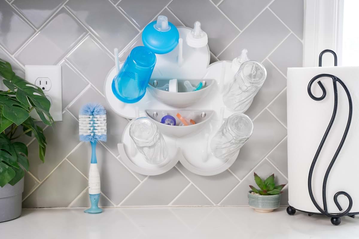 The Bottle Blossom Wall Mounted Baby Bottle Drying Rack