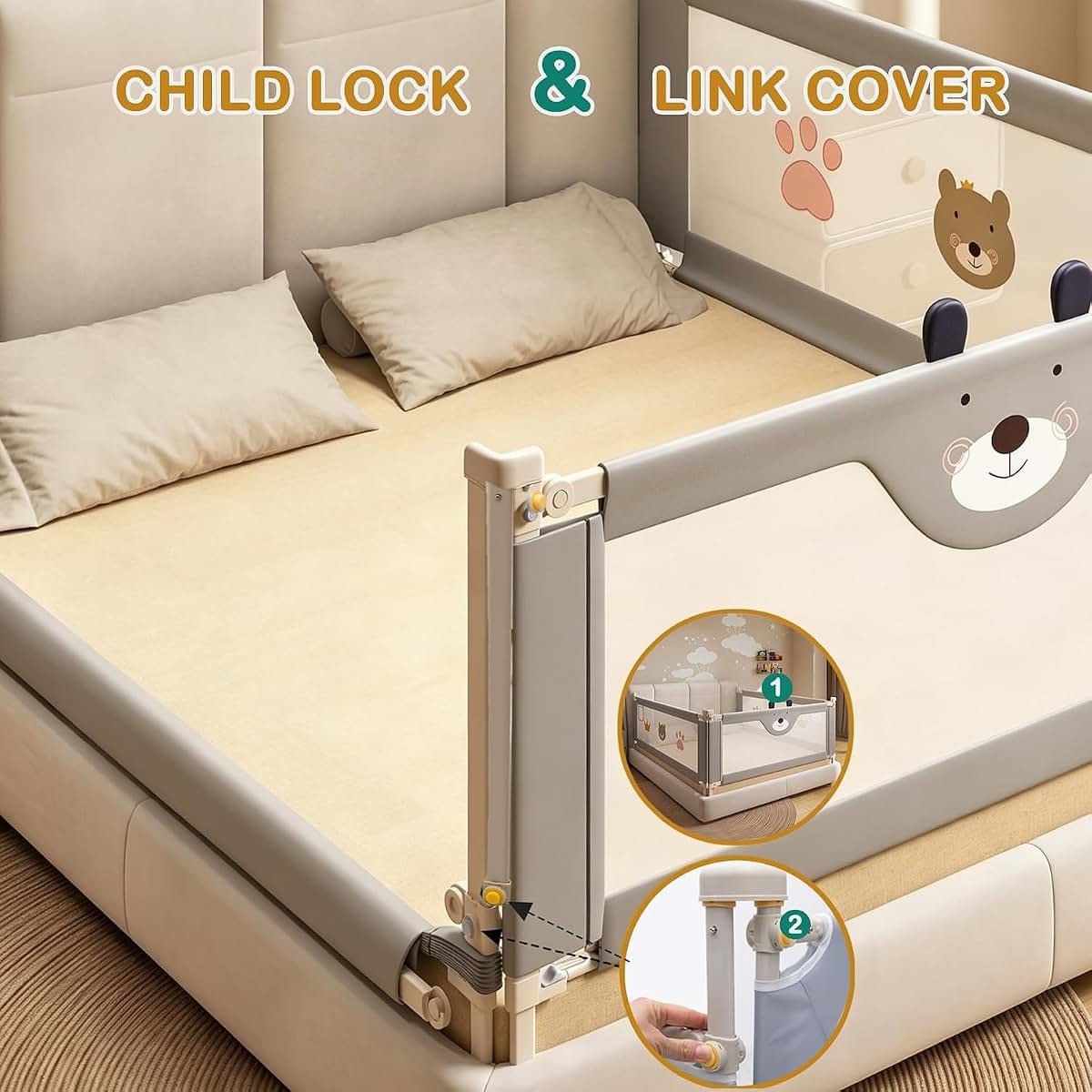 Viueanr Heighten Single Bed Guard Side Rail For Toddlers (photo 4)