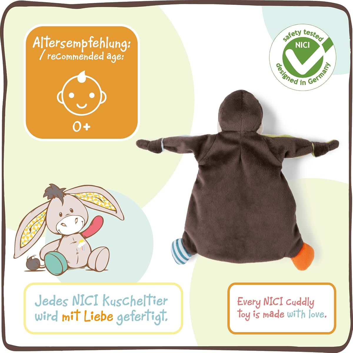 NICI Comforter Penguin I Am The Boss Grey Plush Toy