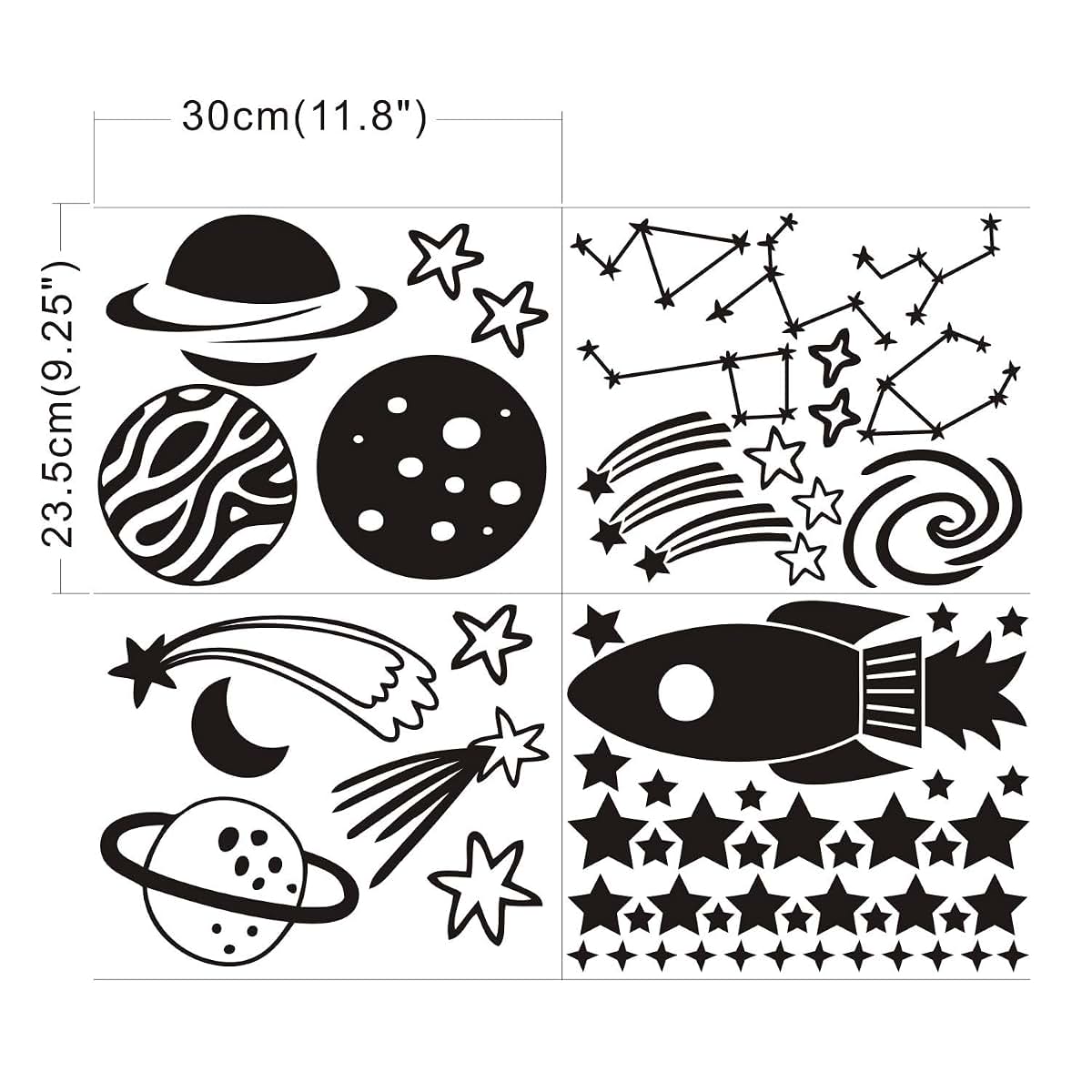 JURUOXIN Outer Space Stars Plant Wall Decal Vinyl Astronaut Stickers Nursery Decor Gift for Kids Boy Girl Bedroom Art