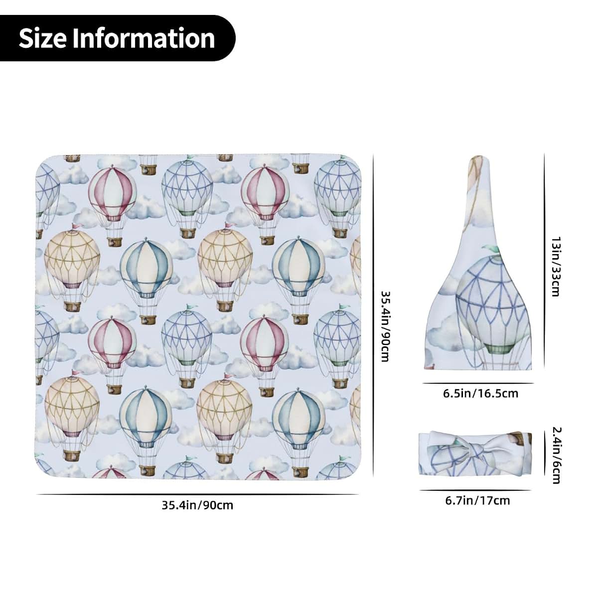 Hot Air Balloons Receiving Blanket Set for Newborn And Toddler Girls