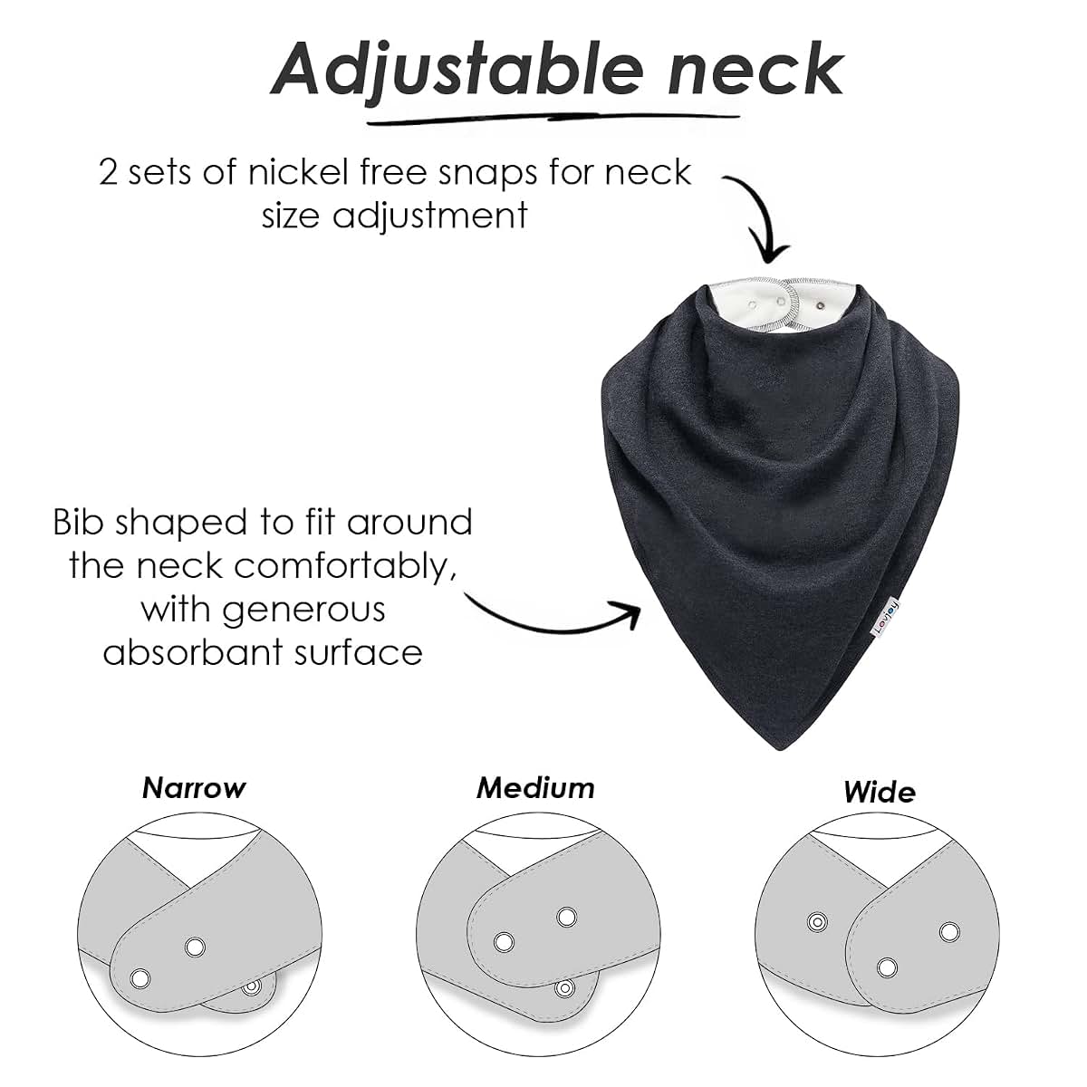 Lovjoy Extra Large Bandana bibs For Adults/Special Needs Bibs to fit Kids, Teens & Adults (photo 4)