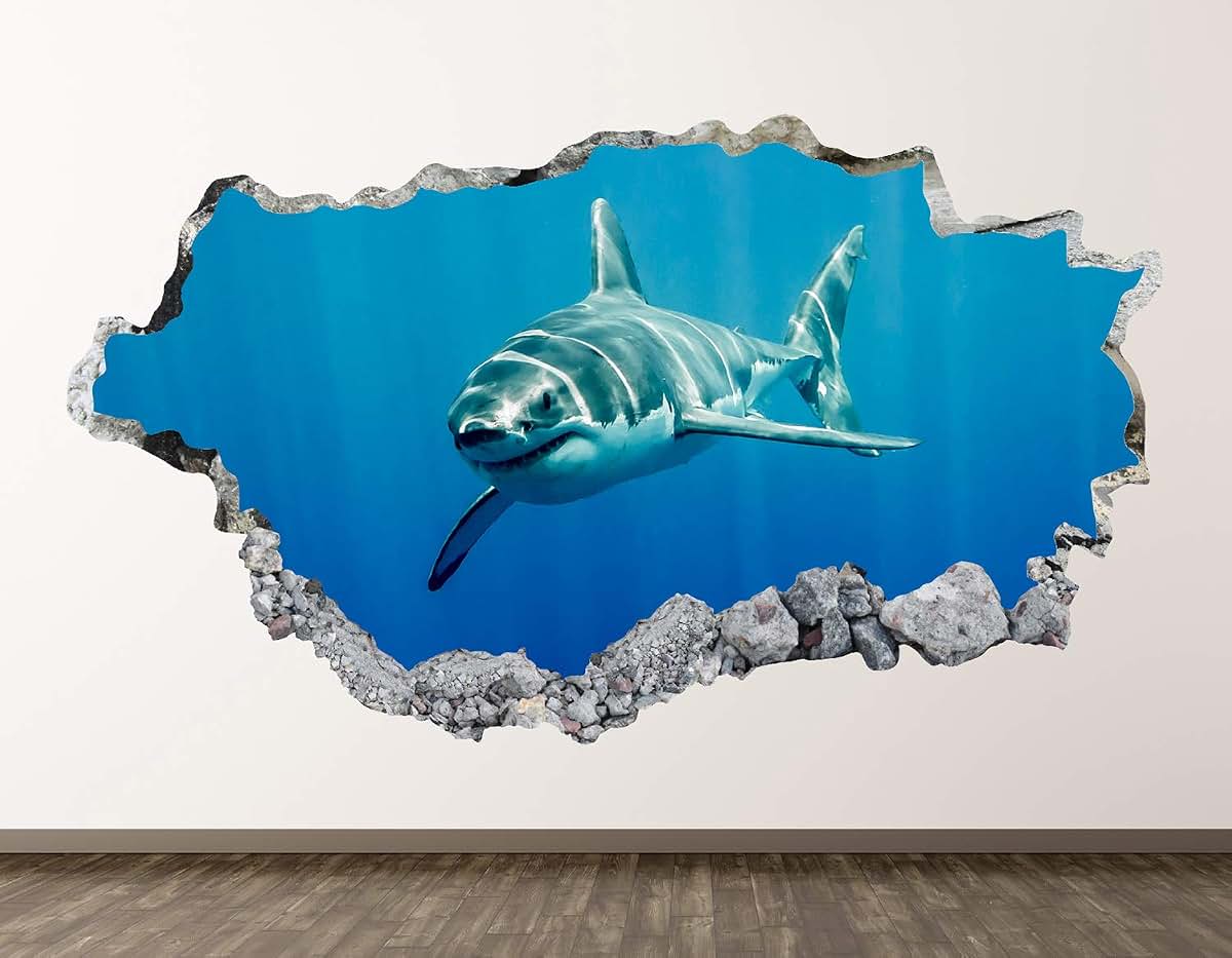 Shark Wall Decal Art Decor for Nursery Boys Room