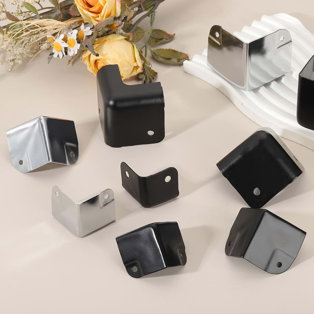 uxcell Plastic Speaker Corner Protectors Black