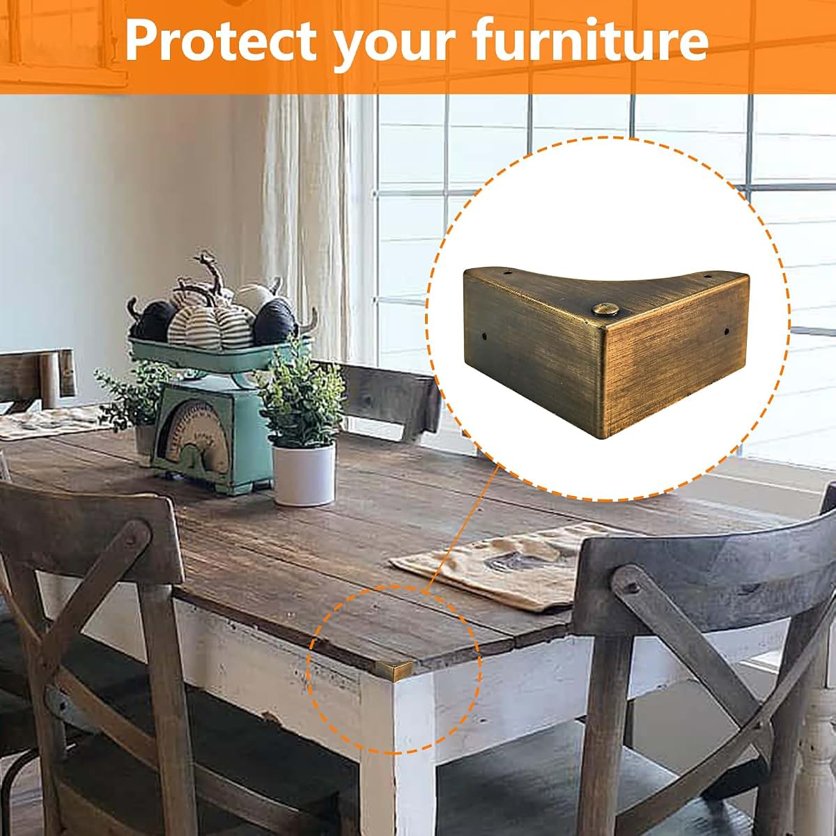 Mewuthede Metal Box Corner Protector, 4pcs Corner Guard Desk Box Edge Safety, Bronze (photo 4)
