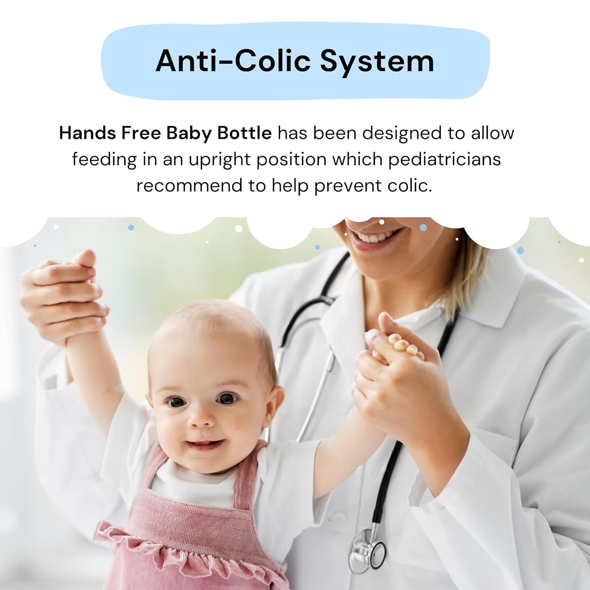 Hands-Free Bottle System with Fast Flow Nipple for Traveling Toddlers