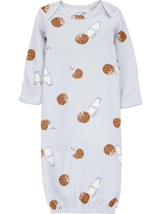 Simple Joys by Carter's Neutral 3-Pack Cotton Sleeper Gown - Milk and Cookie, Newborn