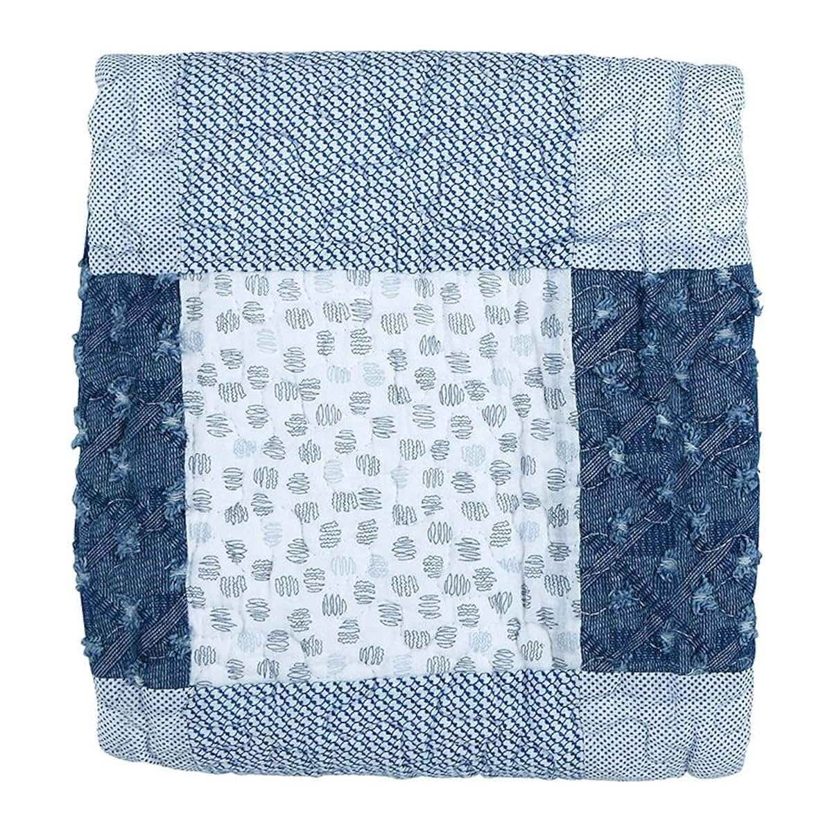 Stephan Baby Pieced Crib Quilt in Denim Dot Print
