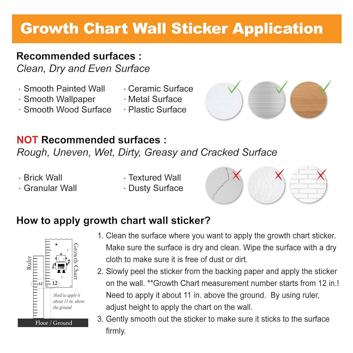 Crocodile Wall Sticker Growth Chart Decal for Kids Room Decor
