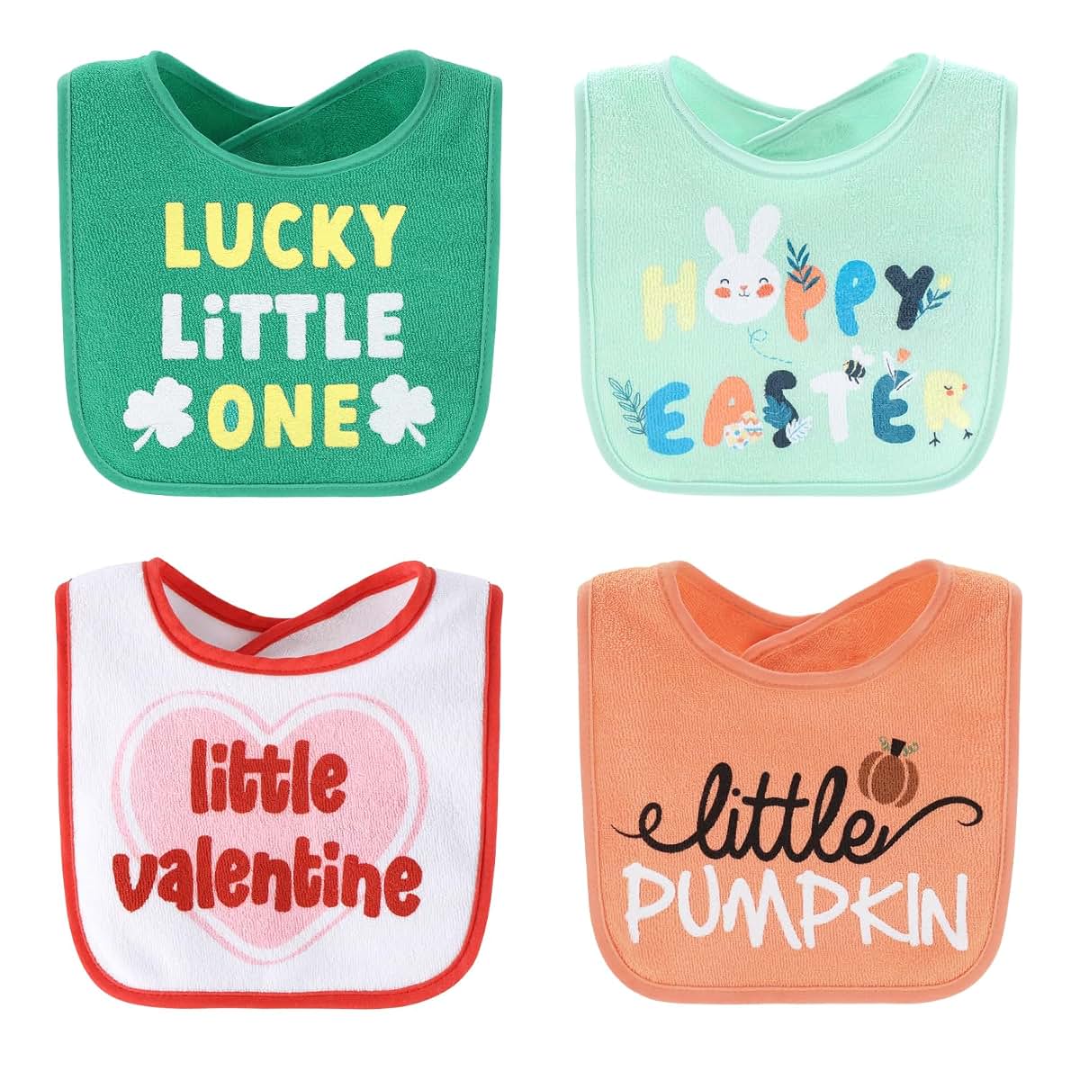 Peanutshell Unisex Cotton Bibs Set of 10 for Newborn and Toddlers