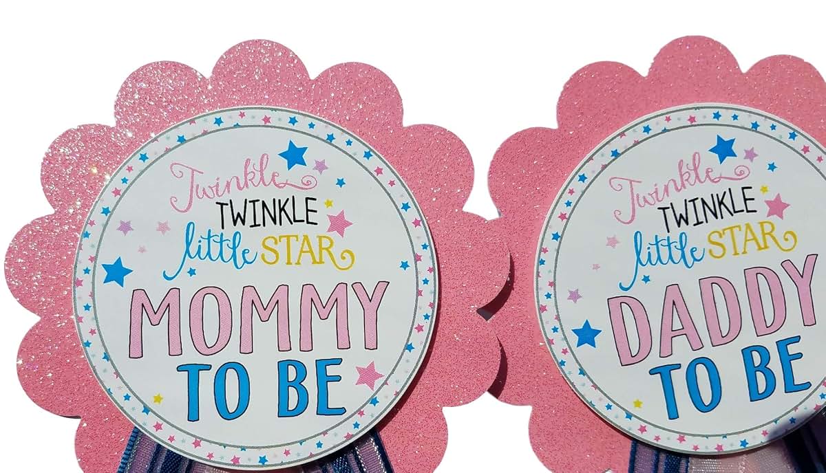 Amy's Bubbling Boutique Twinkle Little Star Mommy and Daddy to Be Pins (photo 4)