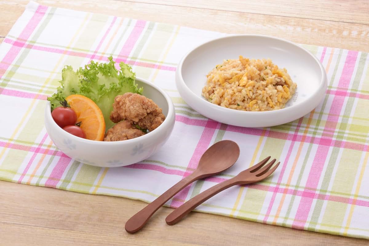 Aito Porcelain Dishes for Kids with Easy Scooping Design