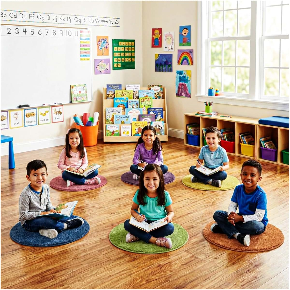 Koeckritz Rugs Bright Multi Carpet Circle Seats, Set of 6, 18" Round (photo 4)