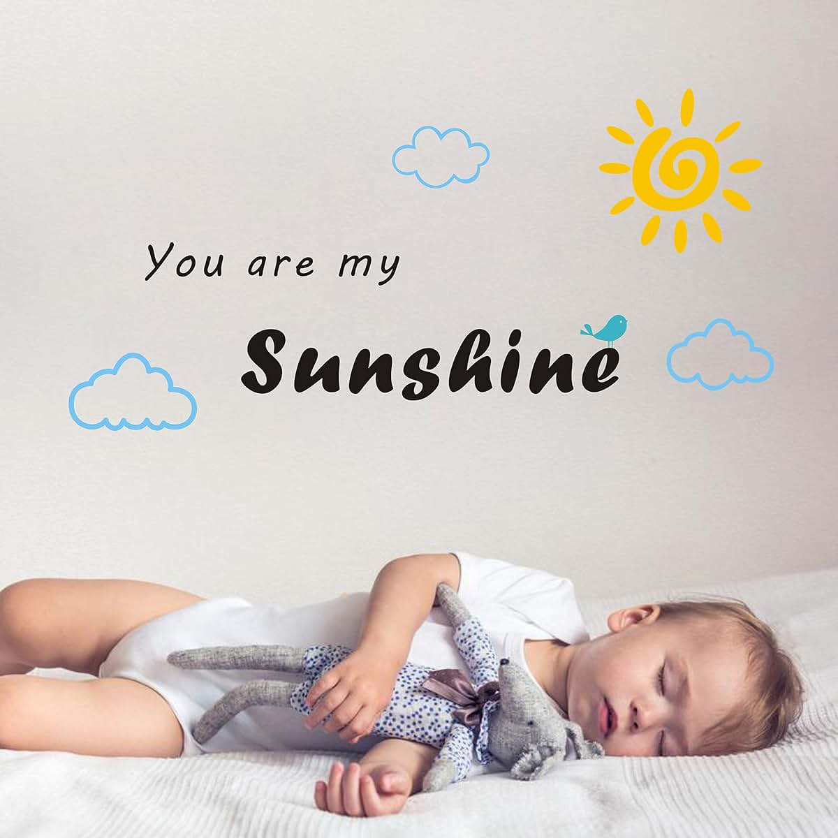 You Are My Sunshine Quote Vinyl Wall Decal Art for Kids Bedroom Decor