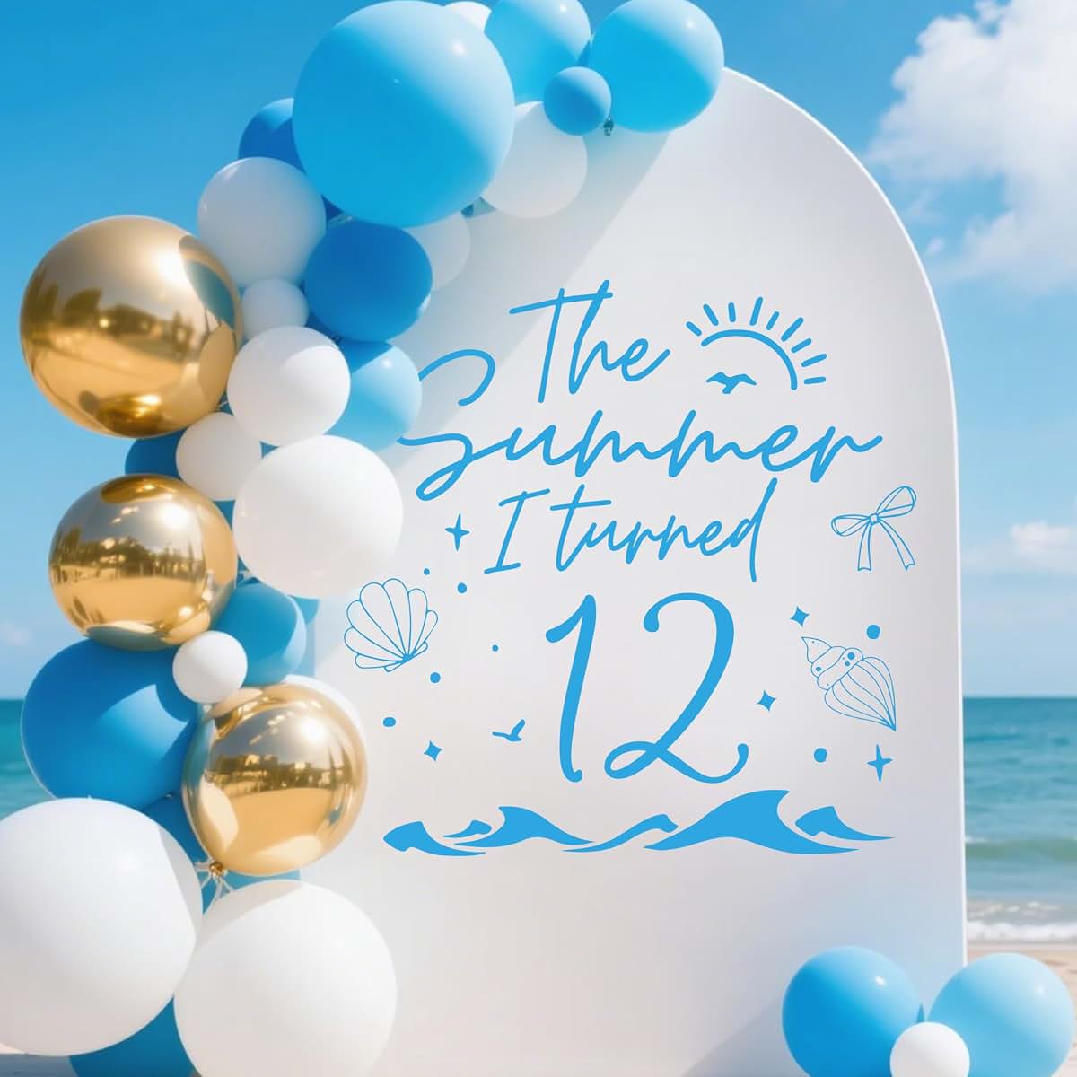 Sjcysrilla "The Summer I Turned 12" Glitter Wall Decal for Party Backdrop Decor