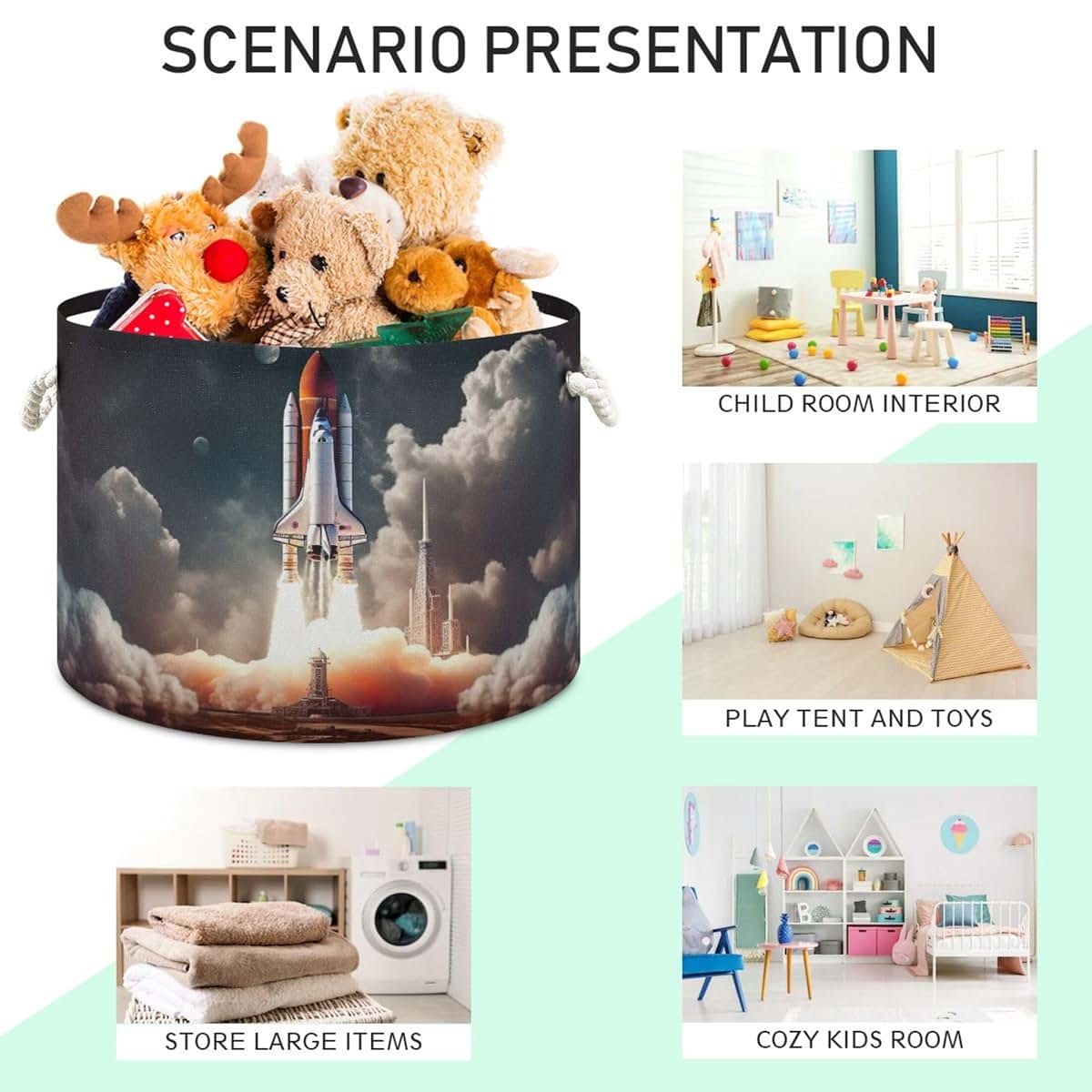 Umiriko Space Galaxy Rocket Toy Storage Bin