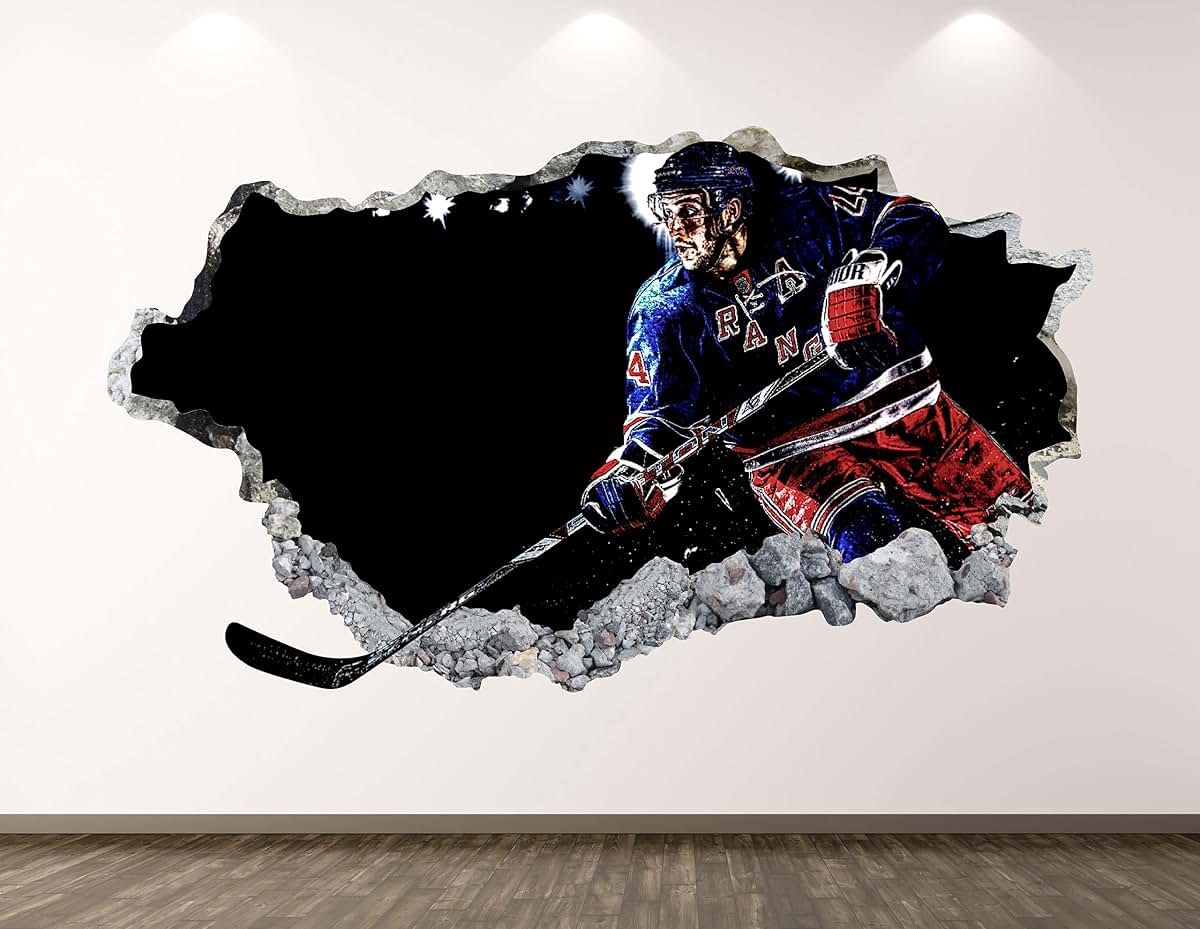 West Mountain Hockey Player Wall Decal 3D Sports Mural