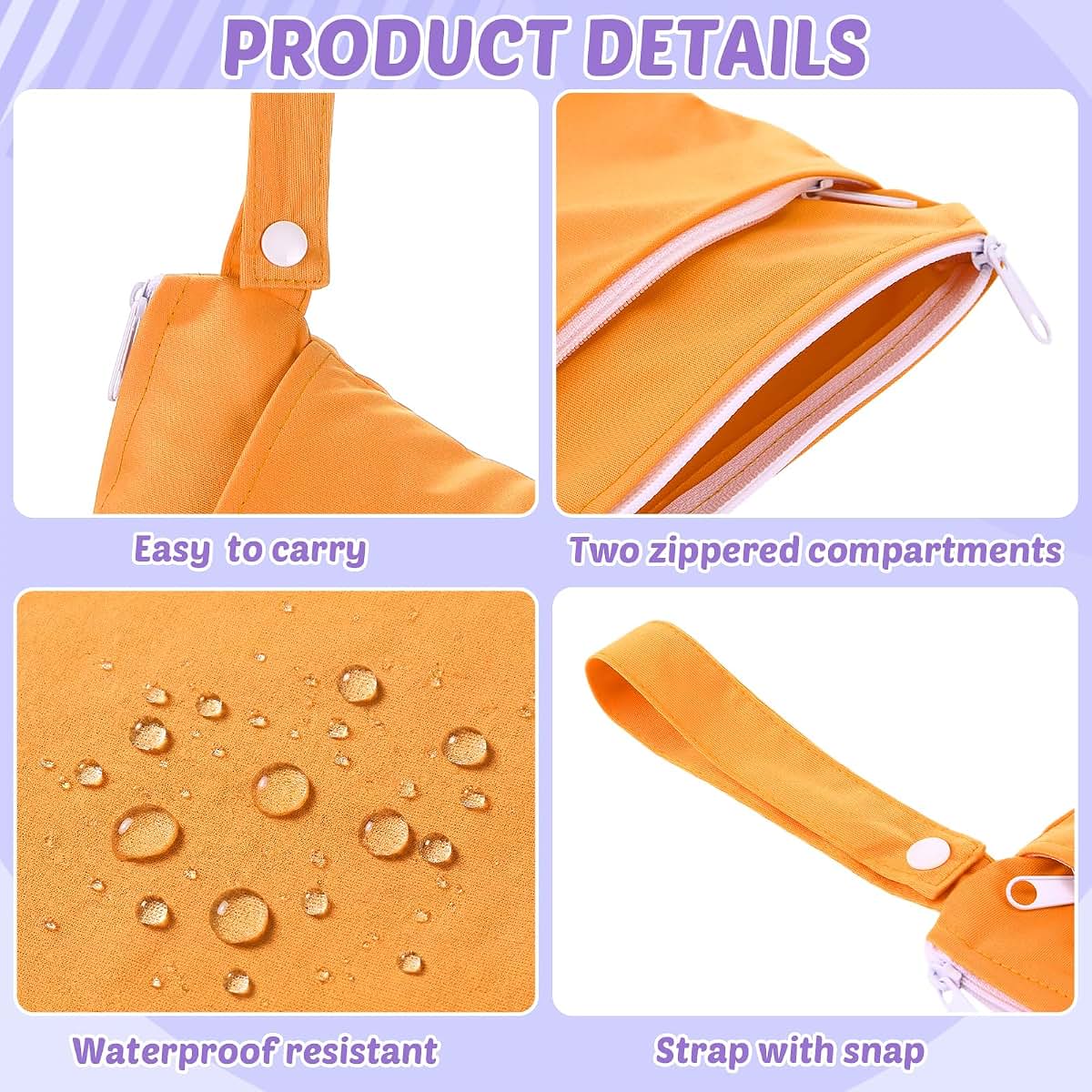 Shappy Wet Dry Diaper Bag for Baby Cloth Diapers and Travel Storage