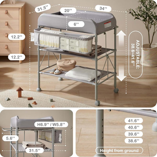Beka Portable Diaper Changing Station With 4-Level Adjustable Height