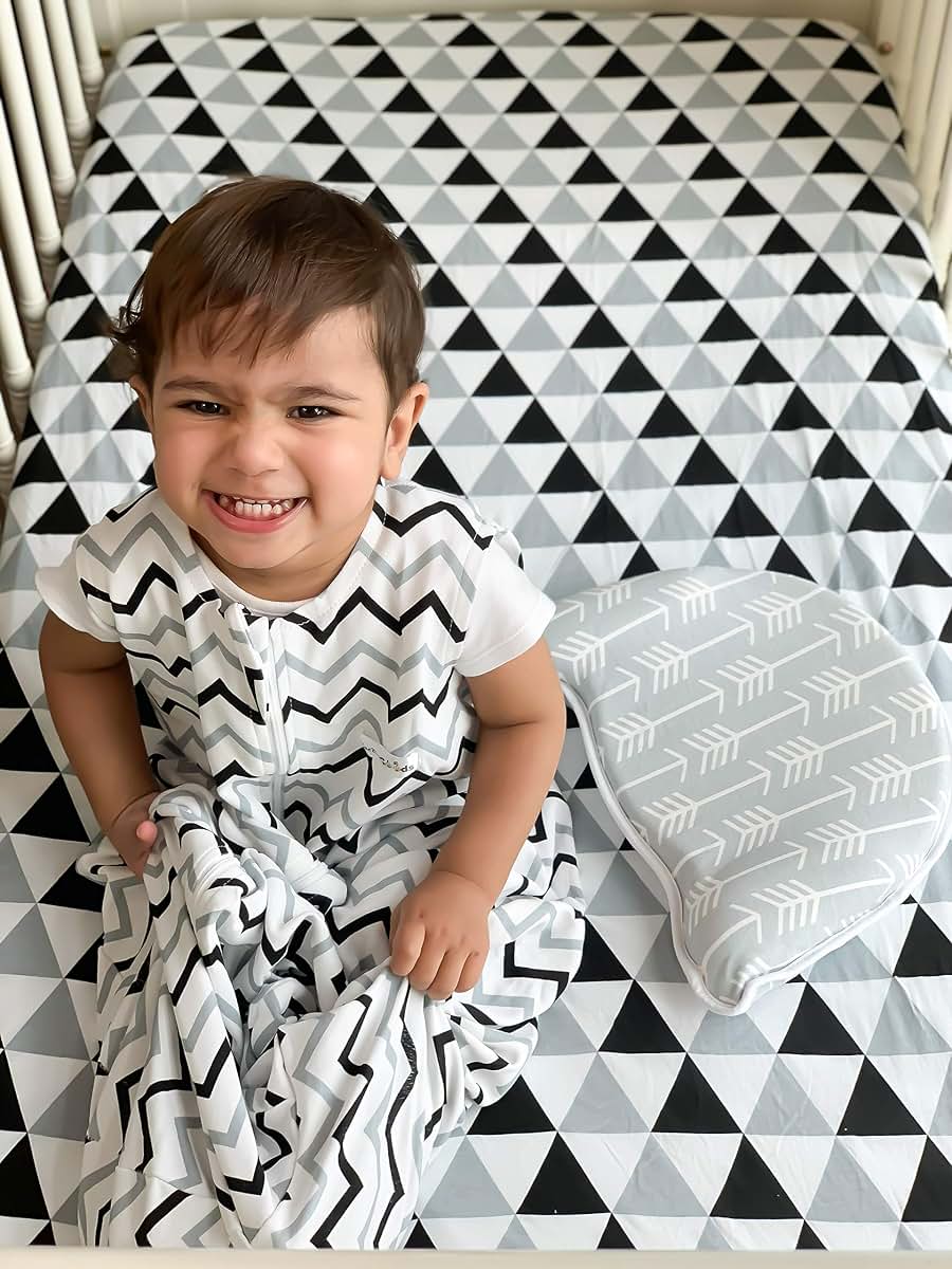 BaeBae Goods Pack n Play Sheets – Pack and Play Sheets 4 Pack – 100% Super Soft Jersey Knit Cotton Playard Mattress (photo 4)