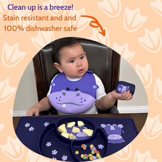 BabyOneStop Silly Goose Hippo Suction Plate for Toddlers