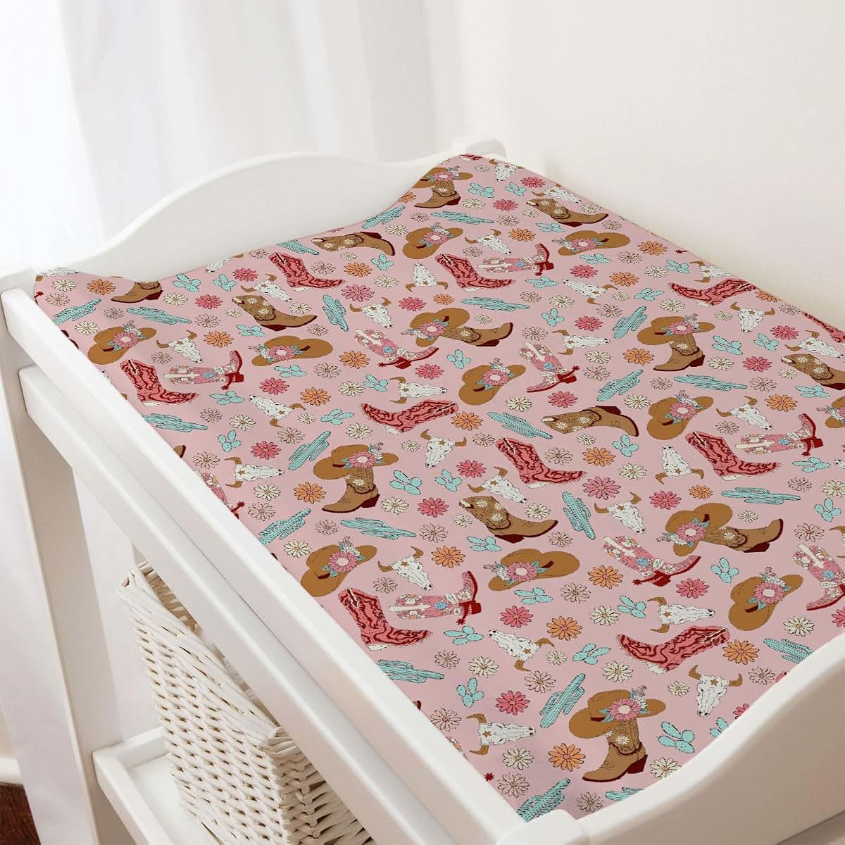 Boho Western Cowgirl Changing Pad Cover for Nursery Mats
