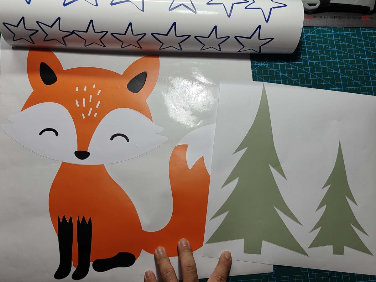BabyOneStop Woodland Fox Customized Name Wall Decal for Kids Room