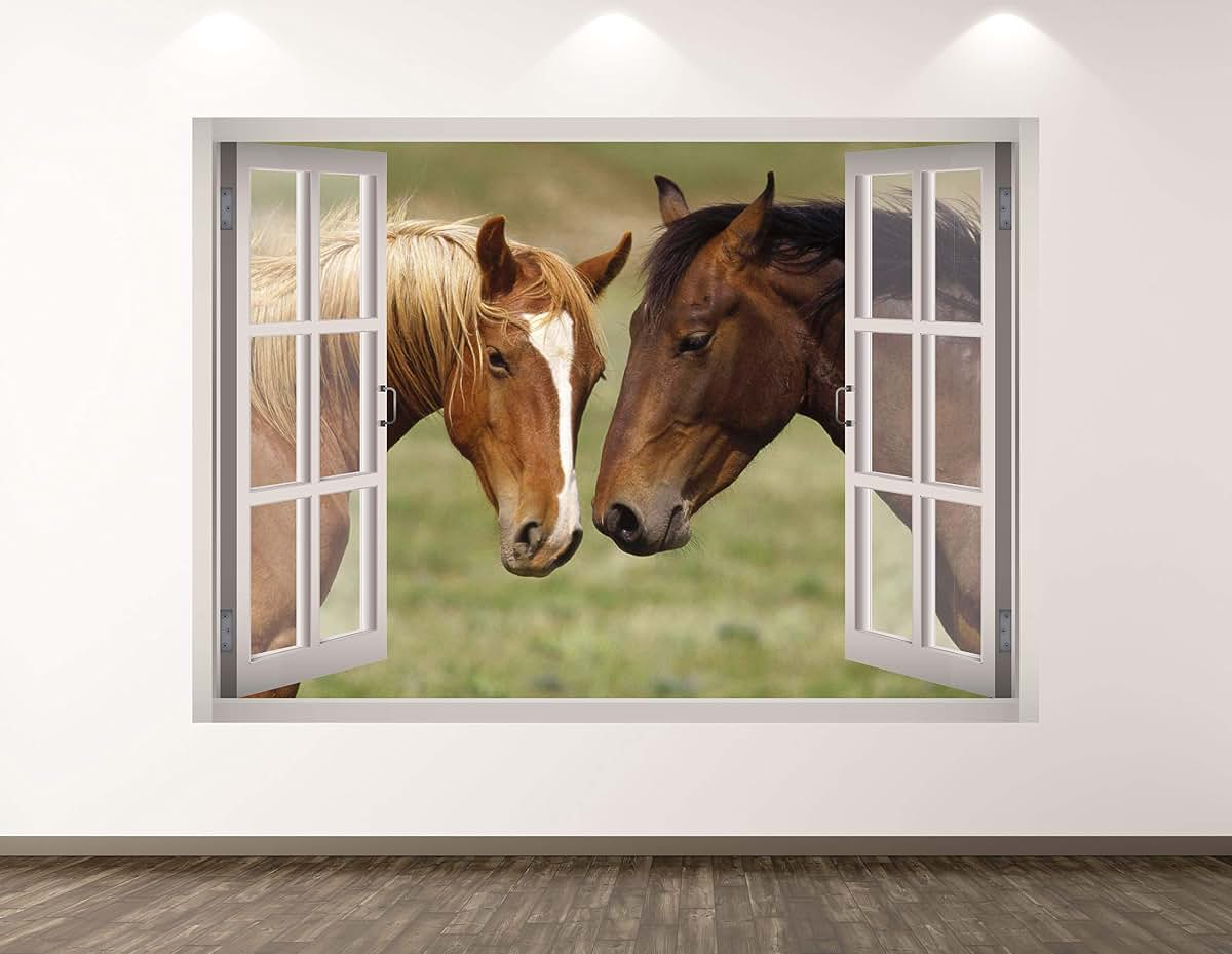 West Mountain Horses Wall Decal Art Decor 3D Window Animal Sticker