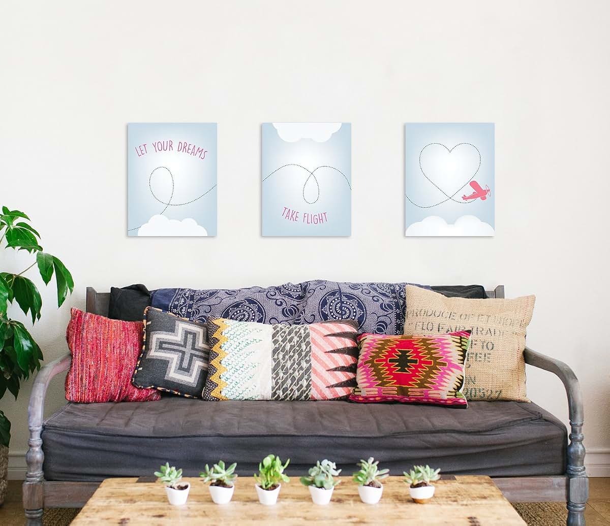 Children Inspire Design Let Your Dreams Take Flight Nursery Wall Art Print