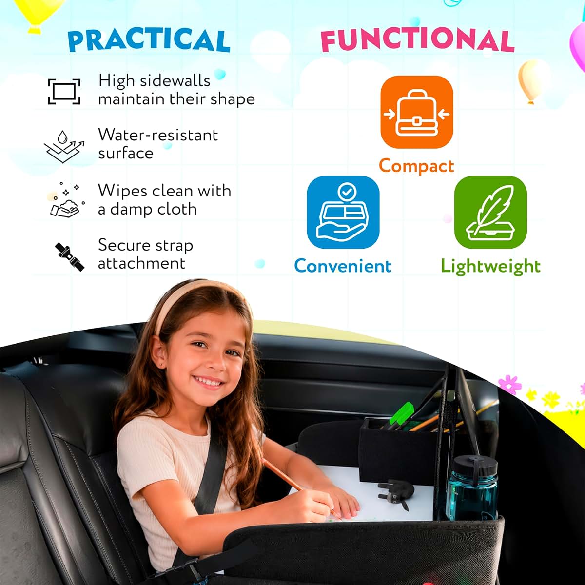 AMZ Supply Kids Travel Tray For Car Seat (photo 4)