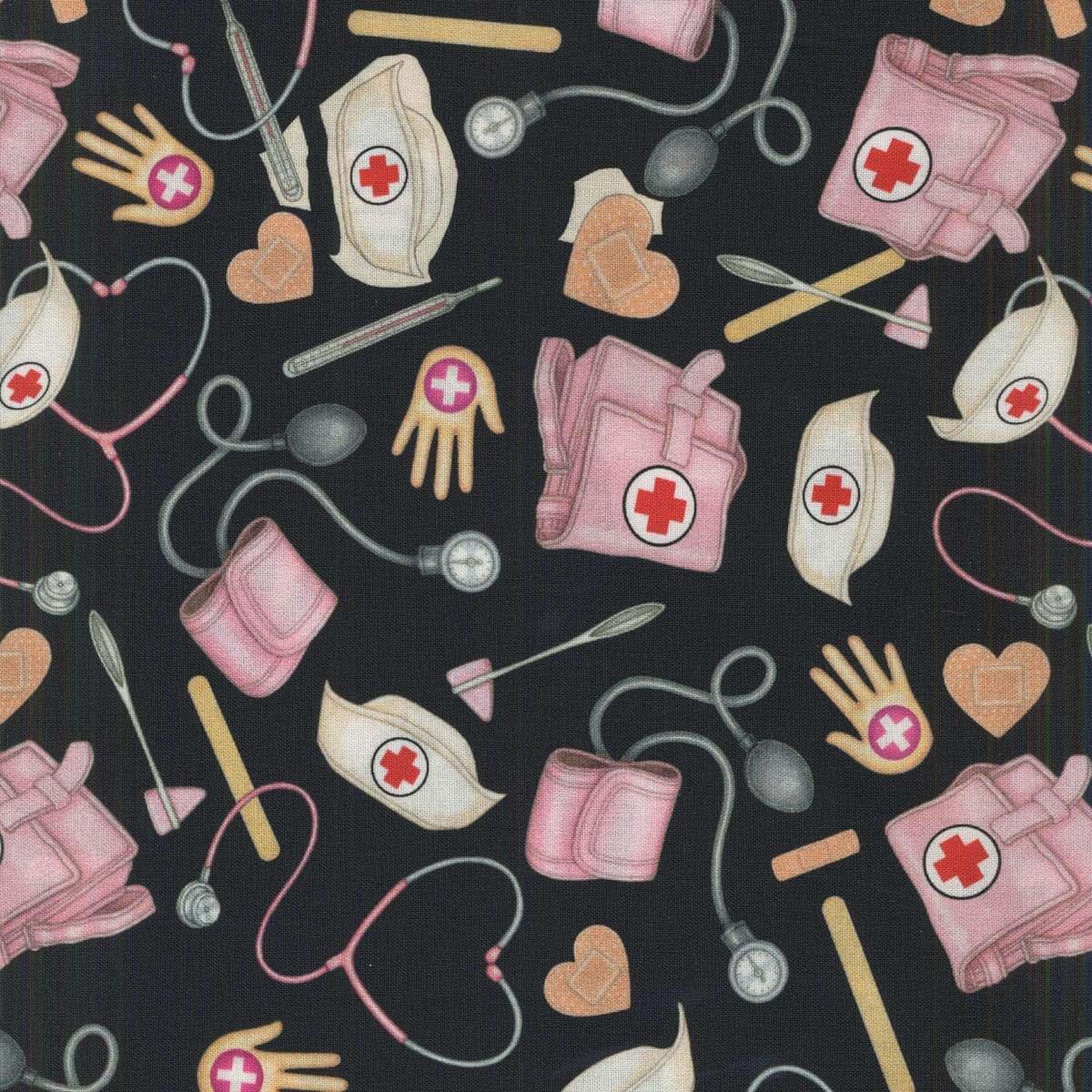 Qt Fabrics Black Nursing Toss Cotton Fabric