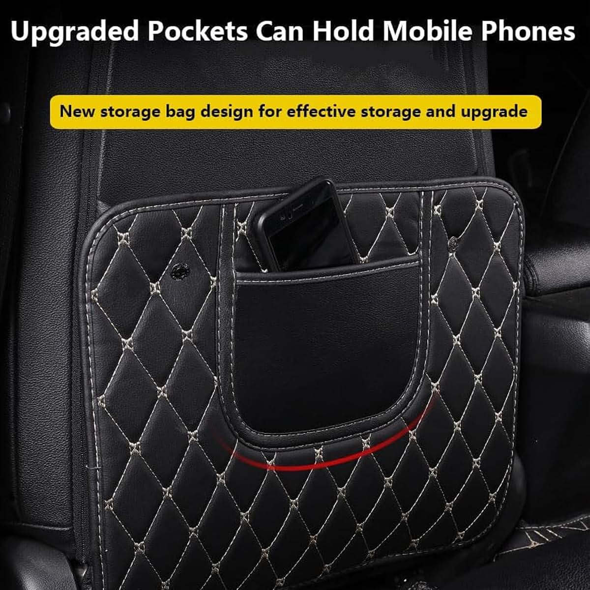 KZYIQUOJ Car Seat Back Kick Protectors for Mercedes G Class 2008-2025, 2-Pack Universal Leather Anti-Scratch Pad (photo 4)