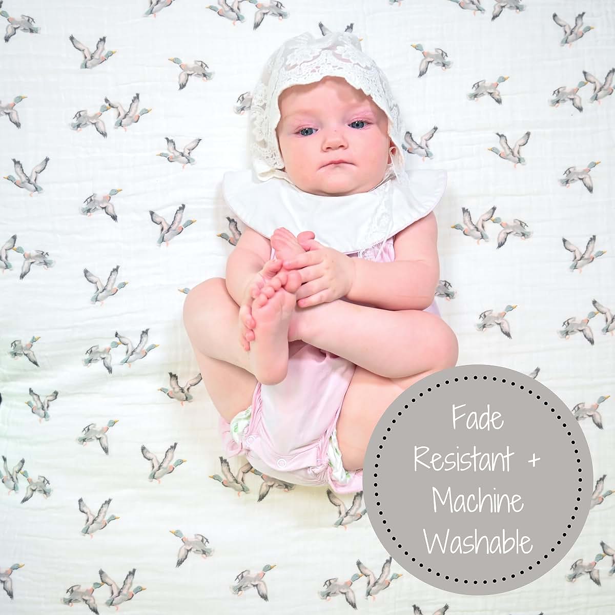LollyBanks 2-Pack Cotton Muslin Swaddle Blankets for Newborns