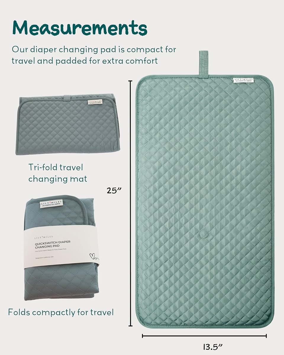 Lily Miles Baby Changing Pad Portable With Magnetic Latches