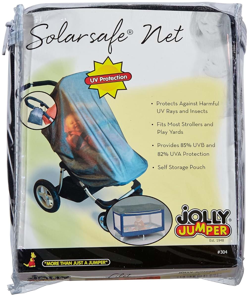 Jolly Jumper Solar Safe Net for Strollers and Playards, Black