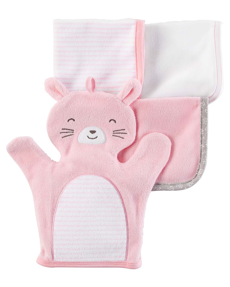 Carter Soap Baby 4-Pack Bunny Washcloths With Animal Mitt