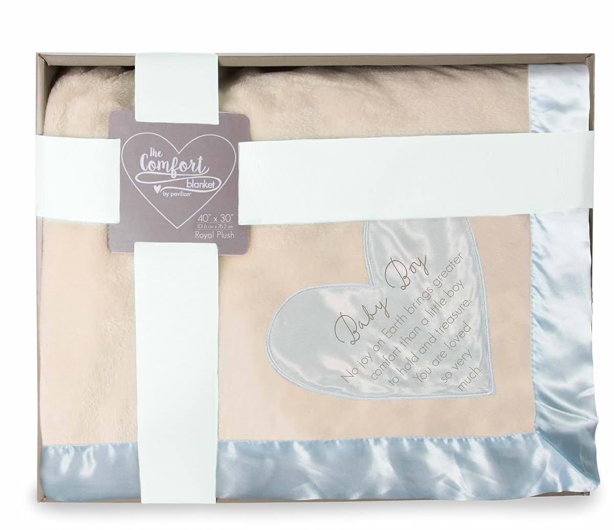 Pavilion Gift Company Baby Boy Royal Plush Blanket With Silk Edge (photo 4)