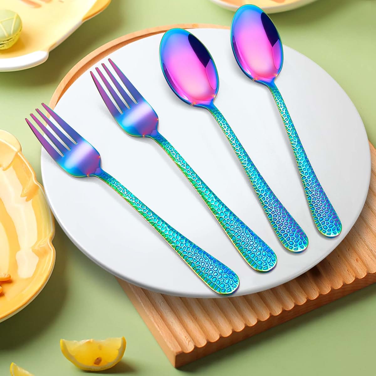 Lianyu 10-Piece Kids Stainless Steel Silverware Set for Toddlers
