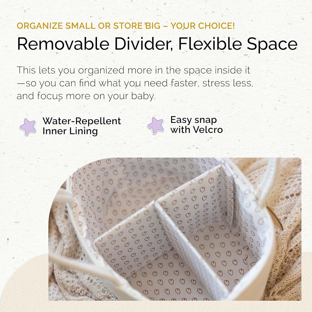 Yunioo Baby Diaper Caddy Organizer, Portable Nursery Storage Basket with Sturdy Handle Diaper Caddy Basket, Car Caddy