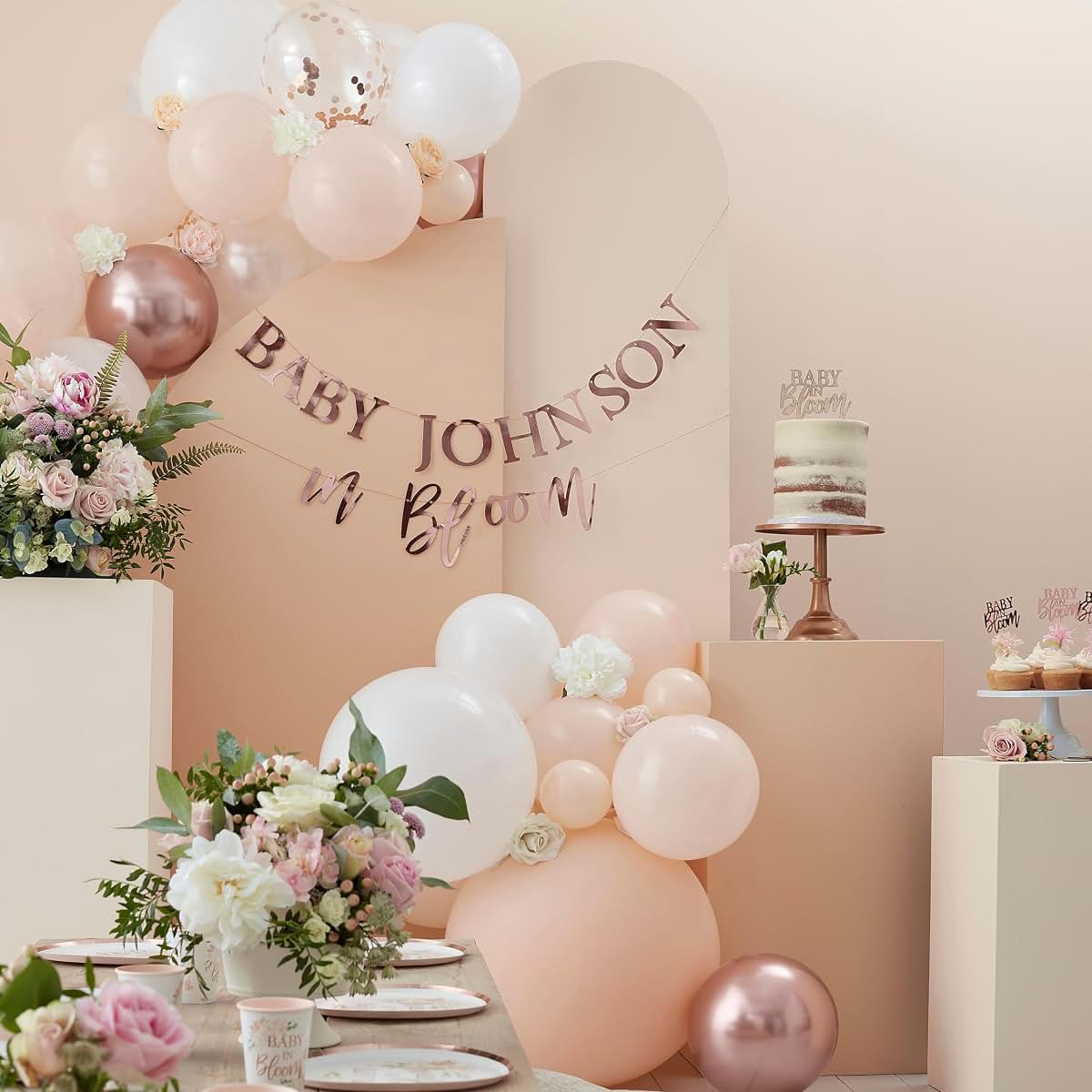 Blush & Rose Gold Custom Photo Booth Frame for Baby Shower Decor