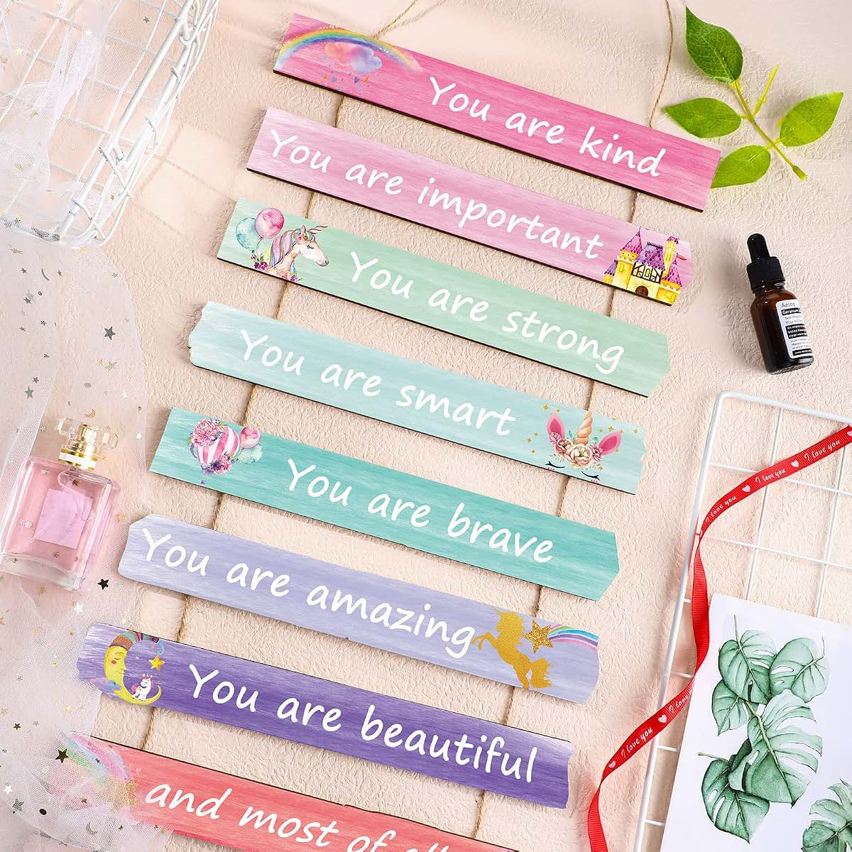 Yookeer Unicorn Rainbow Wall Art