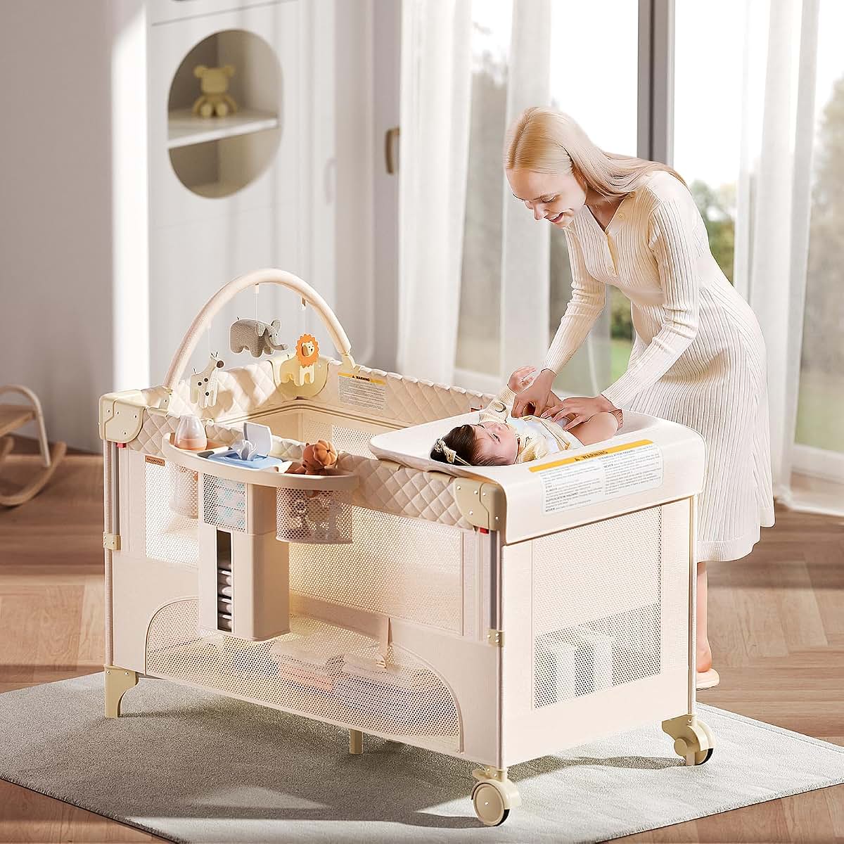 Kingobabys Baby Bassinet And Pack And Play