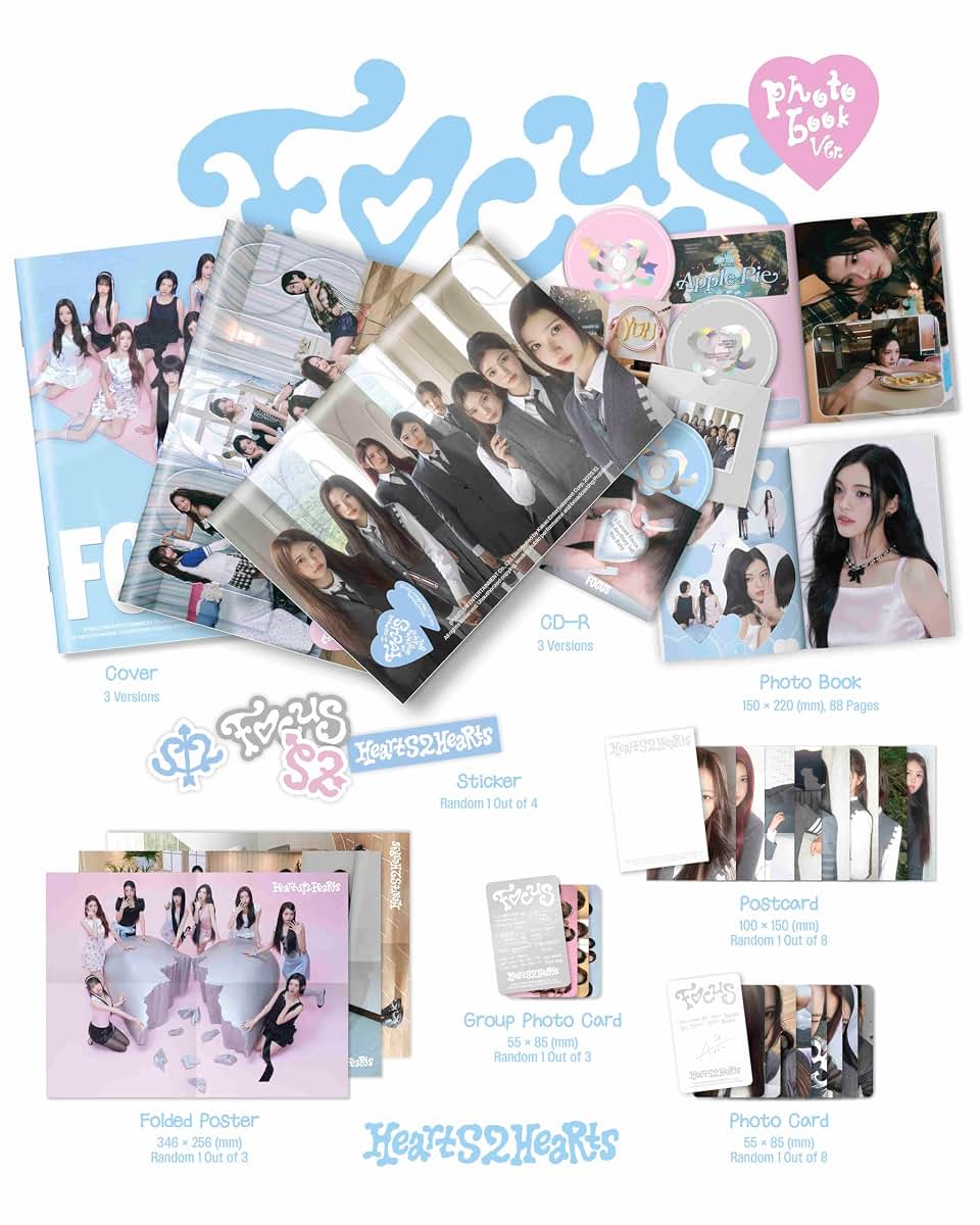 Hearts2Hearts Focus Random Photobook Album with Pre-Order Poster & BolsVos Digital Planner