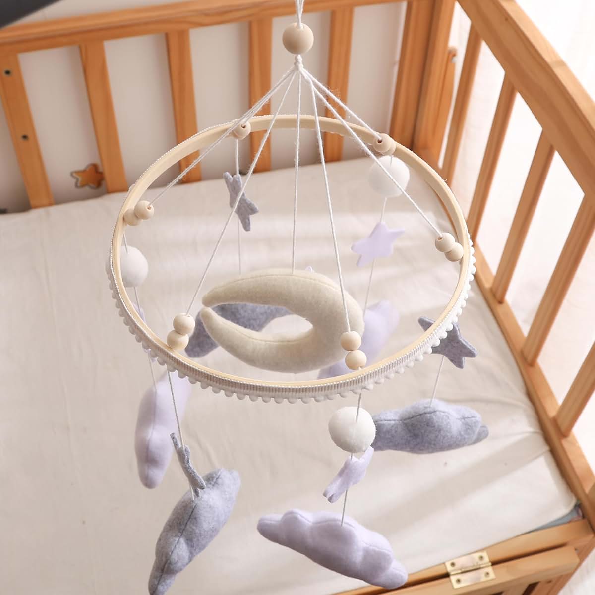 Nordic Boho Baby Crib Bell - Marine Life Felt Mobile Decor