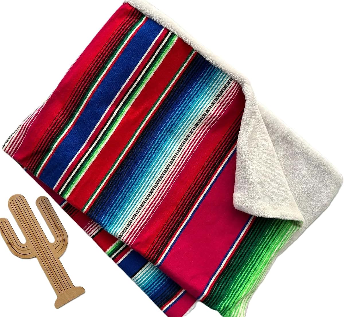 Bebe Trapoz Mexican Sarape Baby Blanket With Sherpa-Style Backing (photo 4)