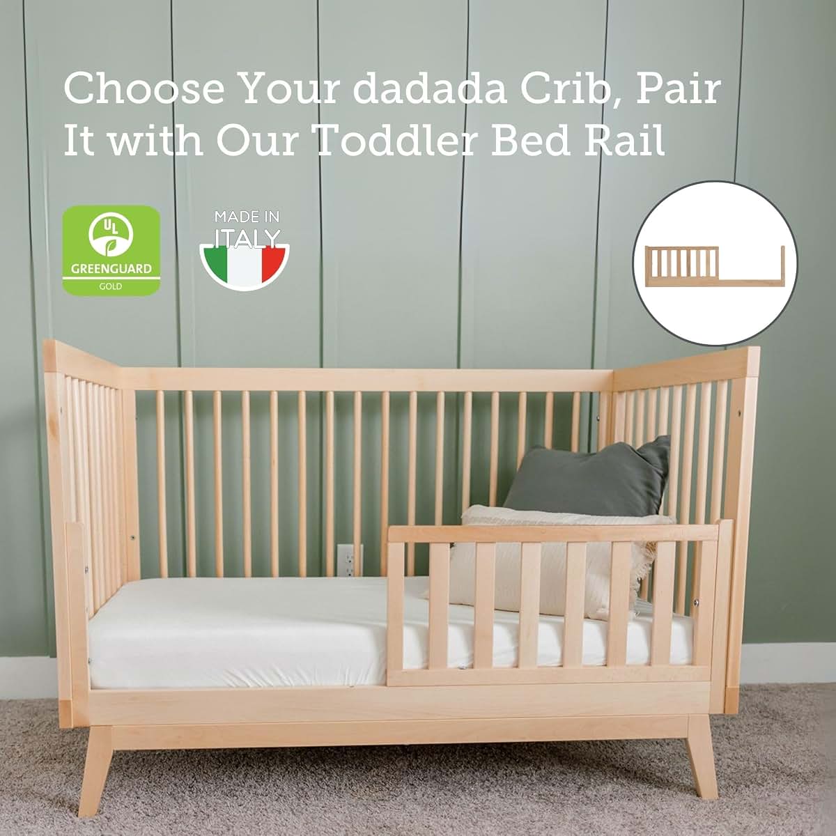 dadada Toddler Bed Rail Crib Conversion Kit for Brand Cribs Only, Natural (photo 4)
