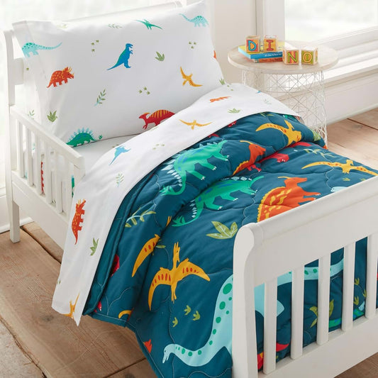 Wildkin Toddler Sheet Set – Jurassic Dinosaurs Microfiber Bedding